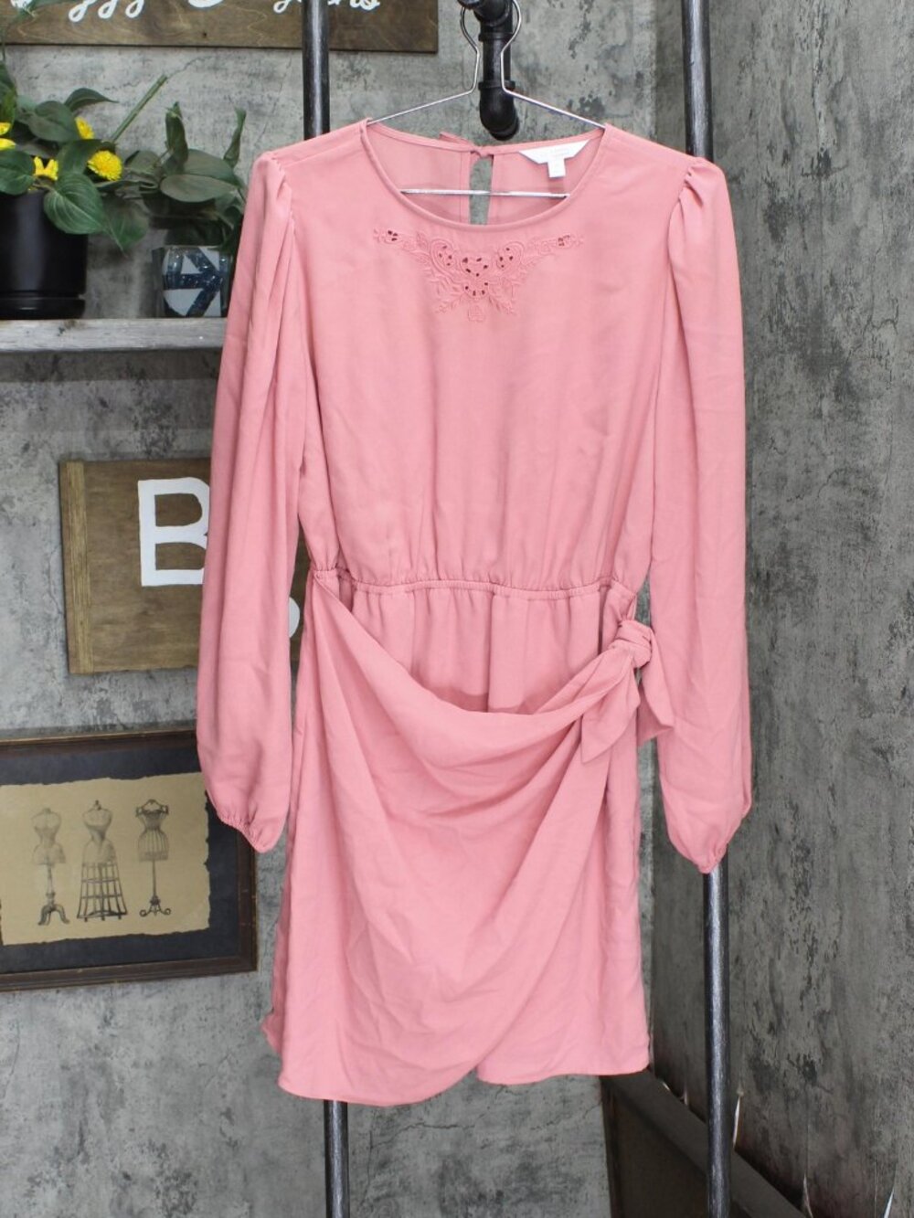 Lc Lauren Conrad Pink Lc Lauren Conrad Wrap Crochet Trim Tie Front M Sz M